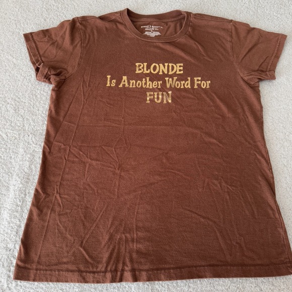 Steve & Berry's Favorite Fit Blonde Short Sleeve T-Shirt Brown Women's Large Top - Picture 1 of 4